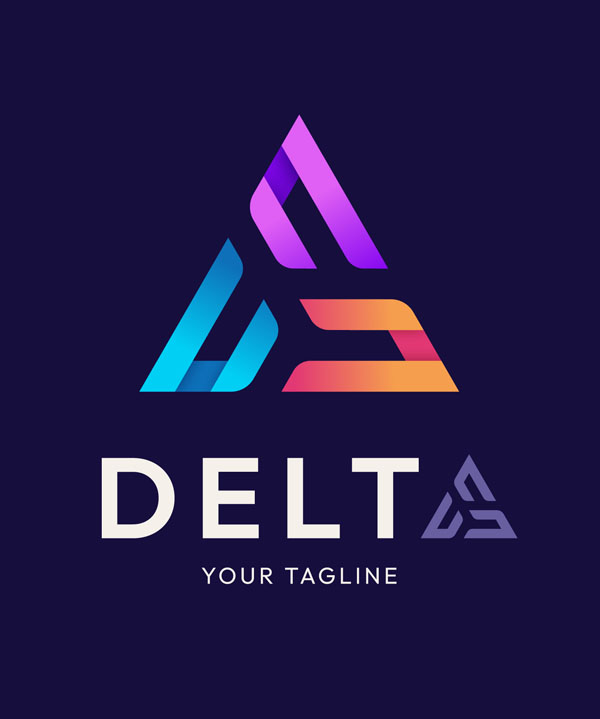Треугольный логотип из трех частей - скачать бесплатно шаблон в векторе ...